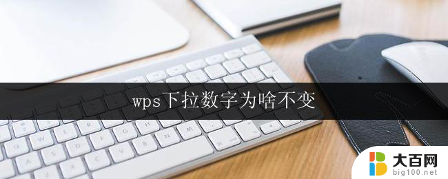 wps下拉数字为啥不变 wps下拉数字不变的原因是什么