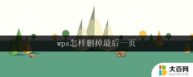 wps怎样删掉最后一页 怎样在wps中删掉最后一页的页面