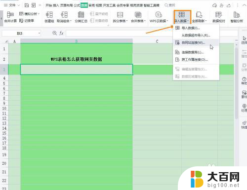 wps怎么导入外部网站的表格 WPS表格怎么使用网页数据